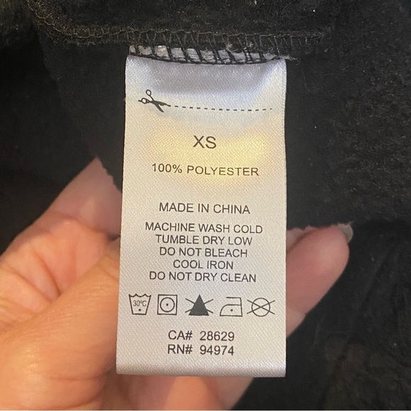 STUSSY Black Plush Fleece Streetwear Hoodie Sweatshirt Size XS-Unisex - Picture 6 of 7